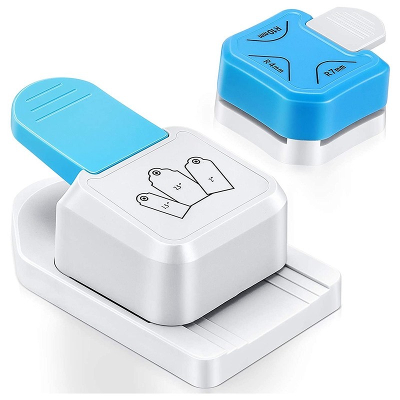 

2 Pieces Corner Cutter 3 in 1 Corner Paper Punch Rounder Tag Shape Lever Action Craft Punch for DIY Crafts Projects