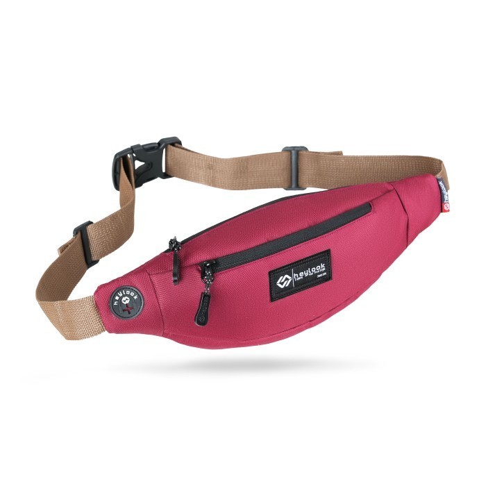[TERMURAH] TAS SELEMPANG PRIA WAIST BAG JIRO SLING BAG COWOK DISTRO - MAROON