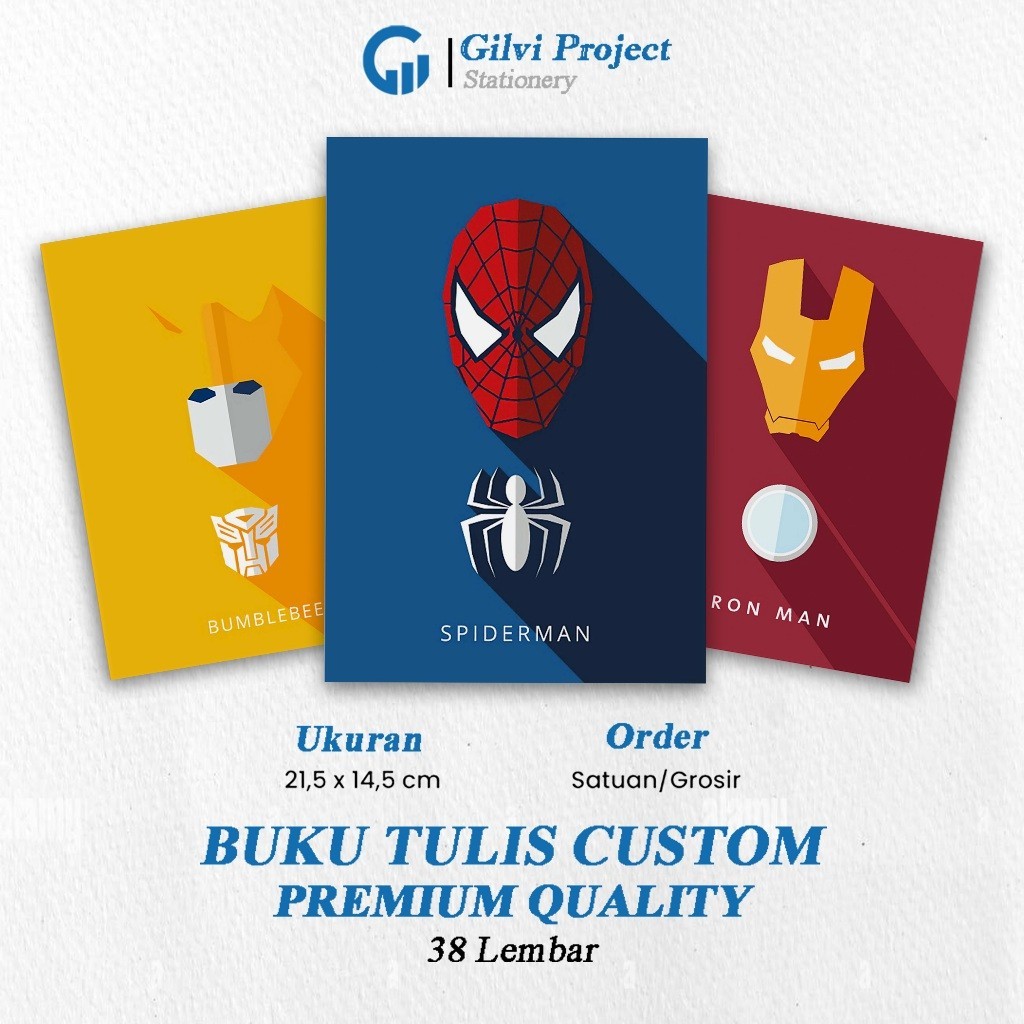 

Buku Tulis Super Hero / Buku Tulis Sekolah / Buku Tulis Catatan Notes Agenda Planner Jurnal Notebook Anime
