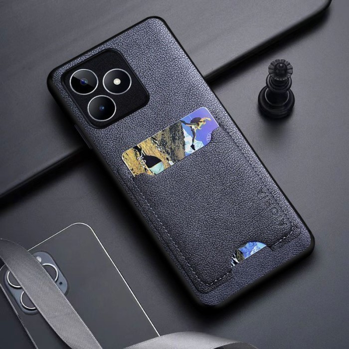 ORIGINAL SOFT CASE REALME C63 CASE LEATHER WITH CARD WITH SLOT CARD AIORIA CASING COVER PRESISI ANTI