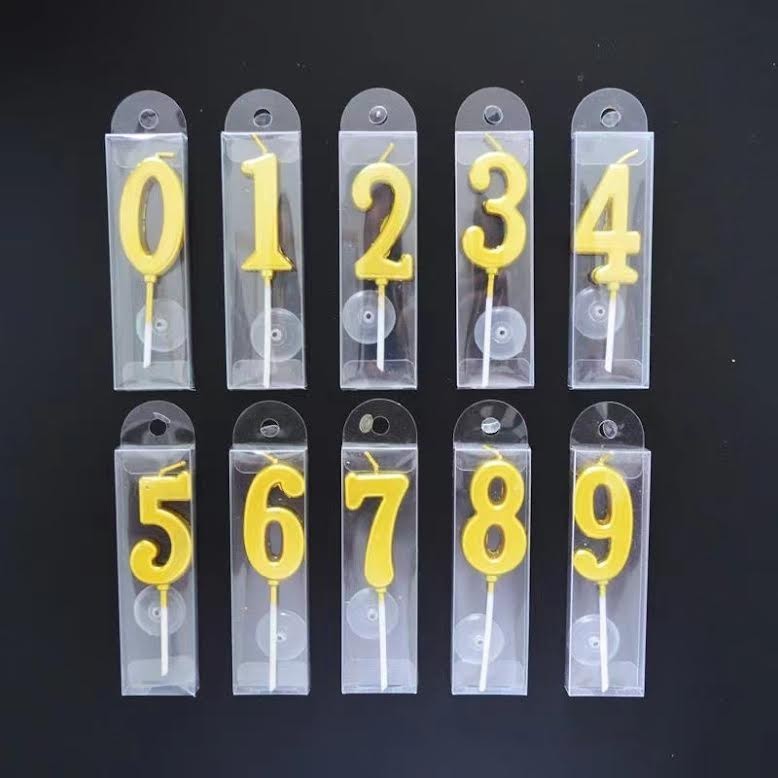 0-9 LILIN ANGKA / LILIN ULANG TAHUN EMAS 1PCS / HIASAN KUE ULANG TAHUN