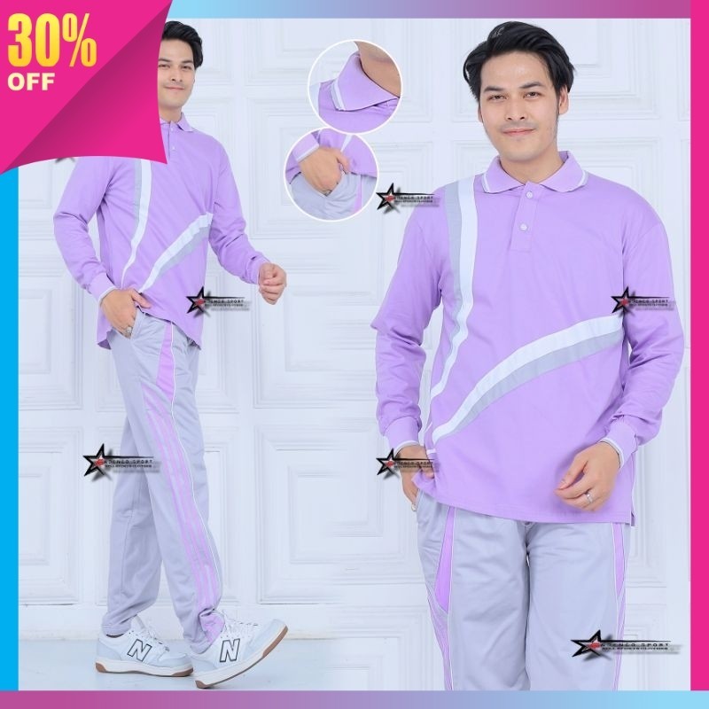 Set Olahraga Murah Pakaian Kekinian Jogging Sport / Terbaru  Setelan Baju Olahraga Senam Pria Lengan