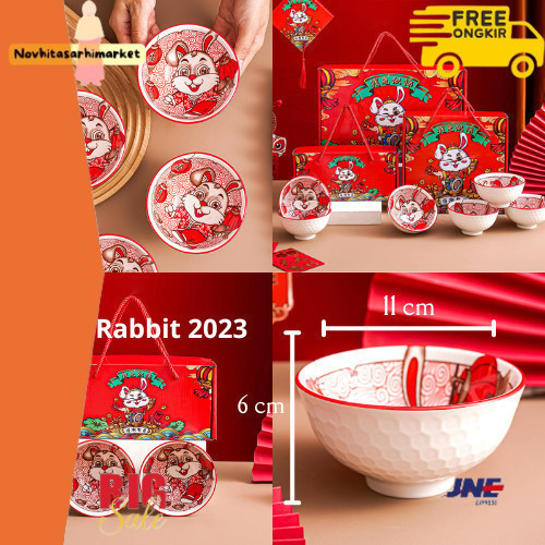 

✨LARIS✨ -MANGKOK SET JEPANG KRAMIK CERAMIC 2 SET HAMPERS NATAL IMLEK HARI RAYA