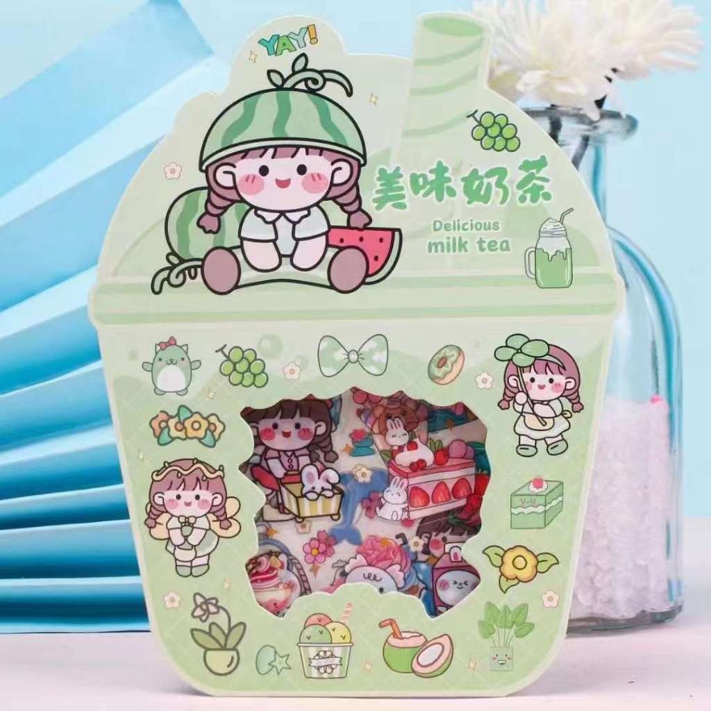 

TERMURAH 1 SET DIY STICKER MOTIF CUTE GIRL DRINK CUP / CUTE GIRL MOTIF STICKER WATERPROOF