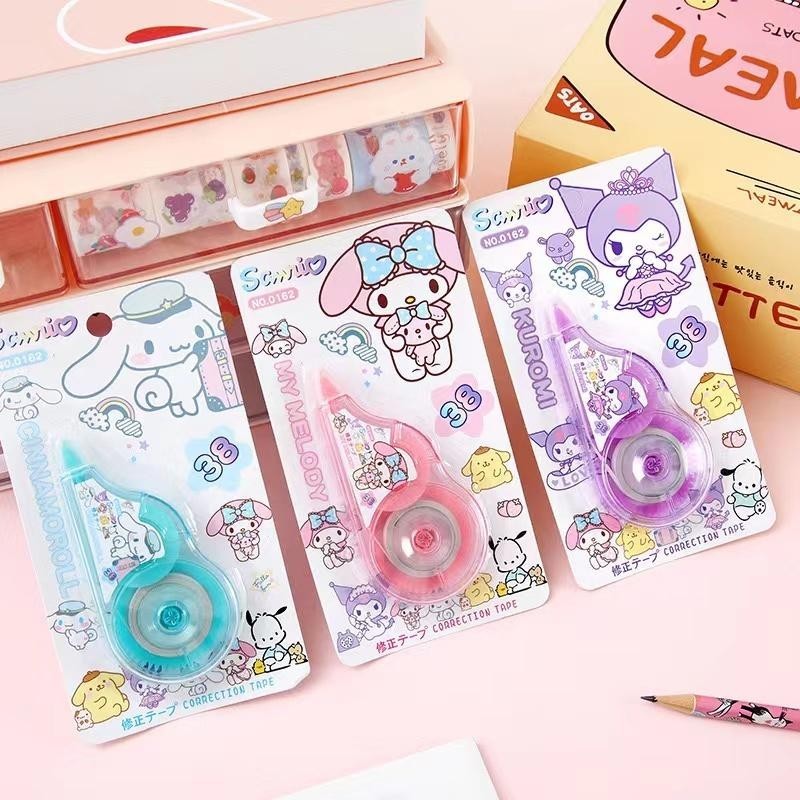

Correction tape Set Sanrio Isi 4pcs Tip-ex kertas Souvenir Cantik Lucu Spesial Pen Roll