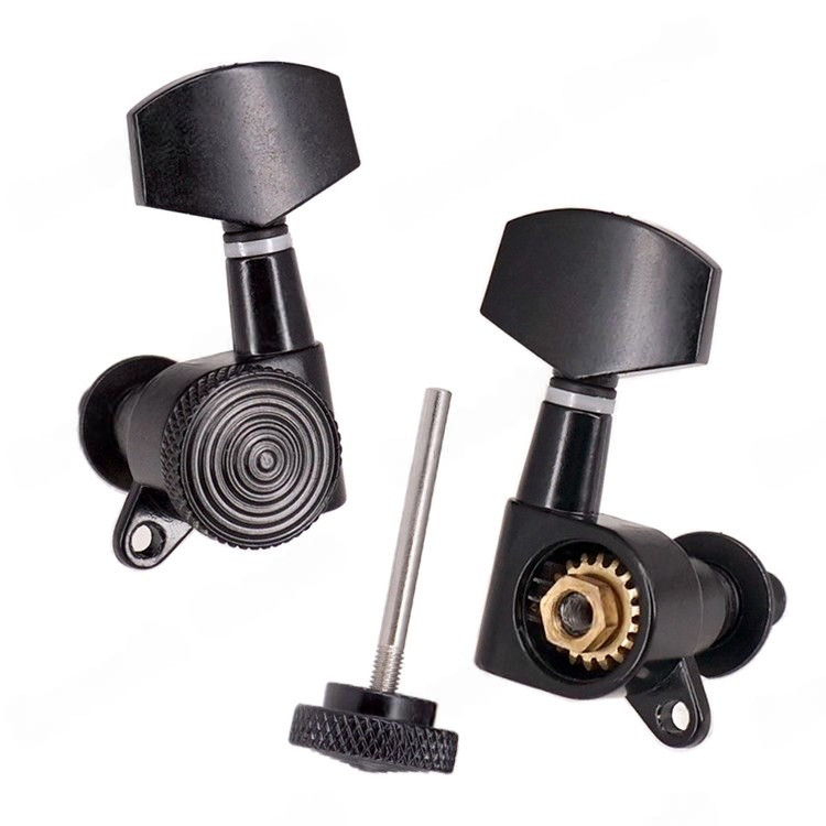 Knob Putar Senar Gitar Listrik dengan Lock Senar, Lock Senar Belakang Knob Senar Gitar Listrik Kayu 