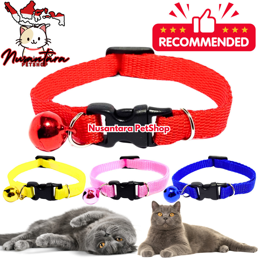 Nusantara PetShop Kalung Kucing Anjing Musang Kelinci Hamster Polos Lonceng Ukuran Dapat Disesuaikan