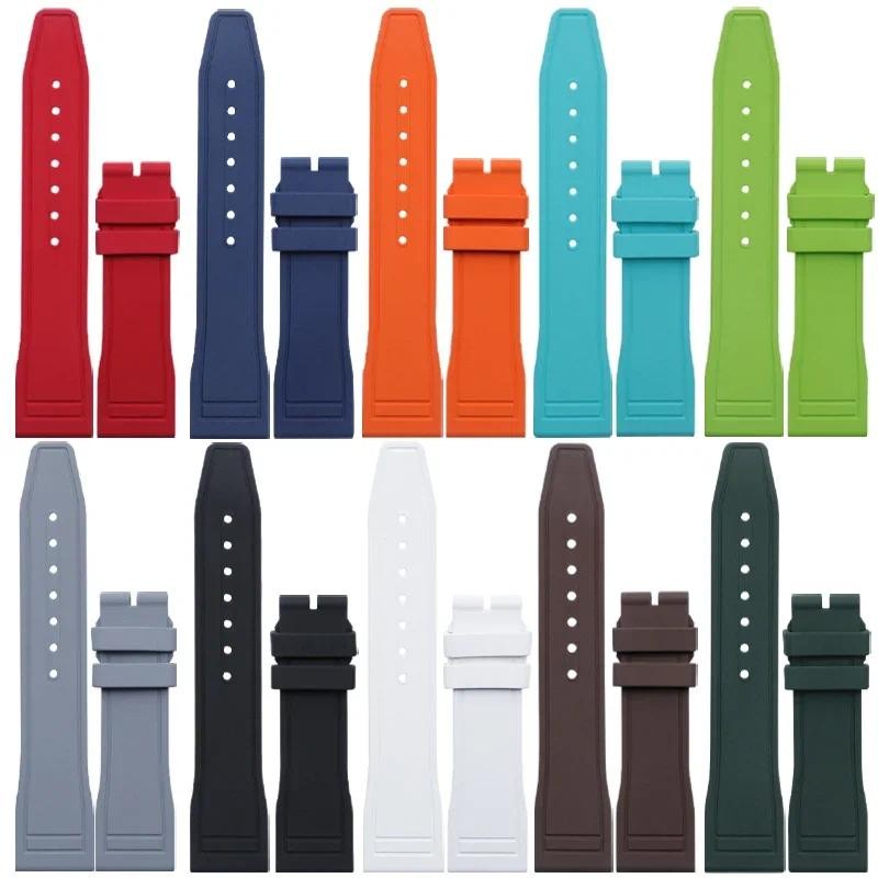 Soft Waterproof Natural Fluorous FKM Rubber Watchband For IWC Strap Big Pilot's TOP GUN 20mm 21mm 22