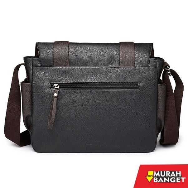 tas selempang pria kekinian Tas Selempang Kulit Pria Ukuran Besar Desain Kasual Kulit Sintetis