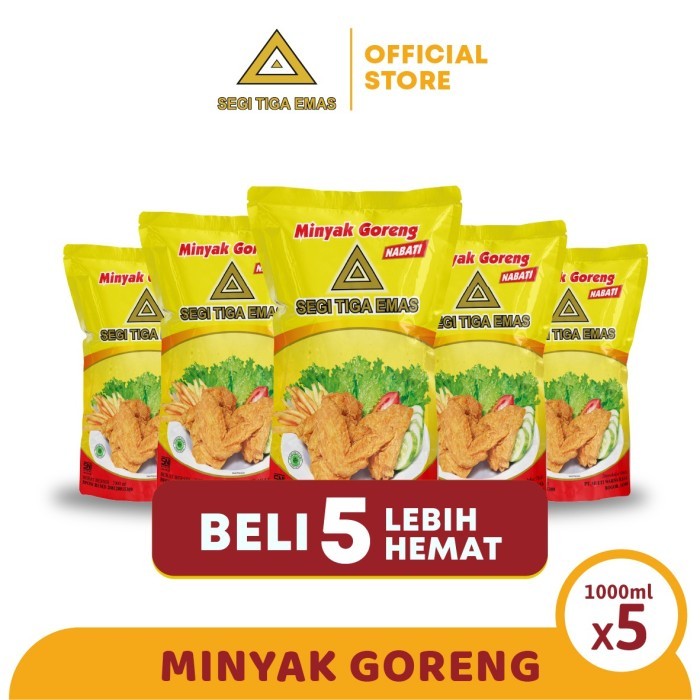 

YP Minyak Goreng Segi Tiga Emas 1 L - Multipack 5 Pcs
