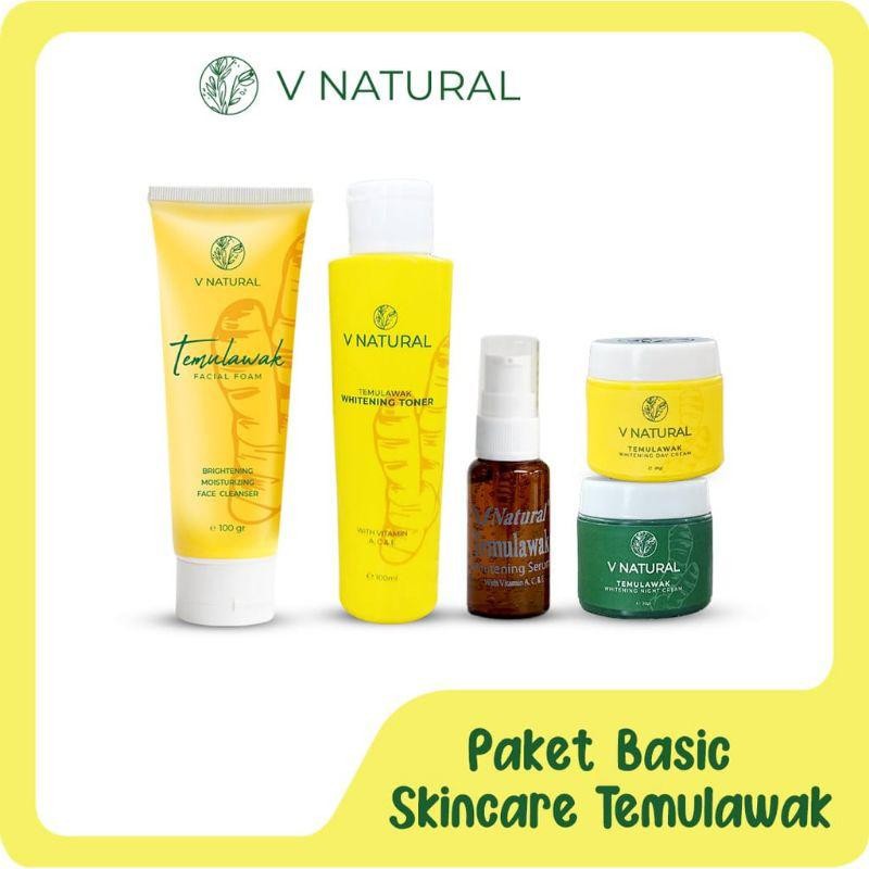 PAKET V Natural Temulawak Whitening (Facial Foam + Day Cream + Night Cream + Toner + Serum)