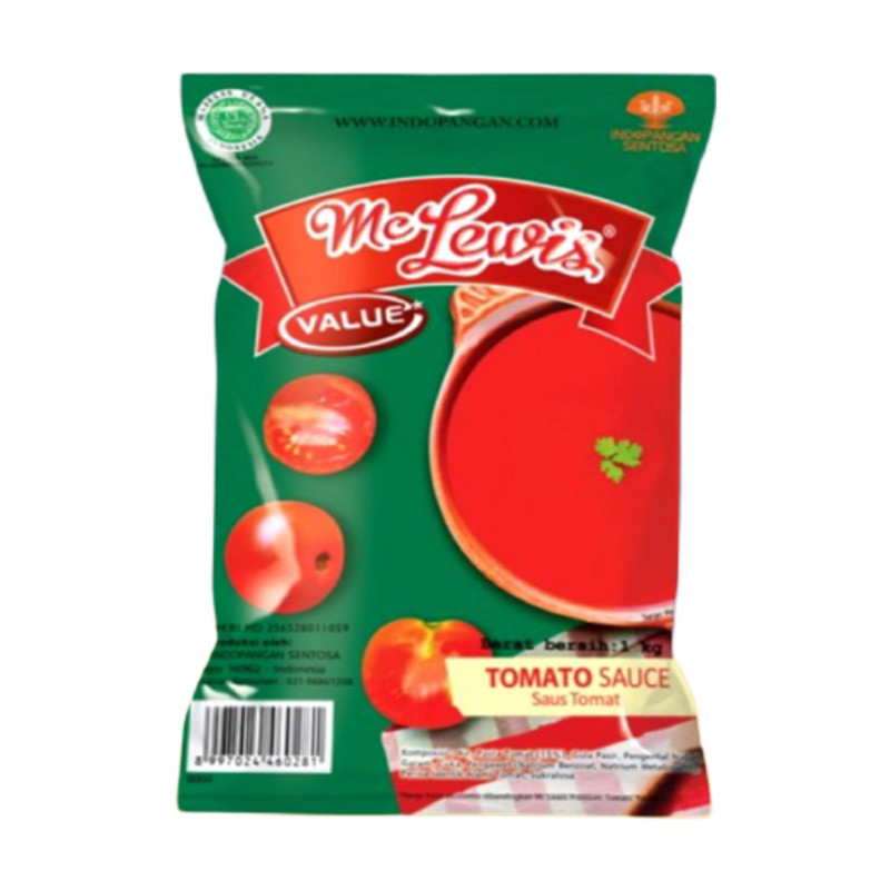 

Mc Lewis Tomato Sauce 1kg - Saus Tomat Mc Lewis 1kg