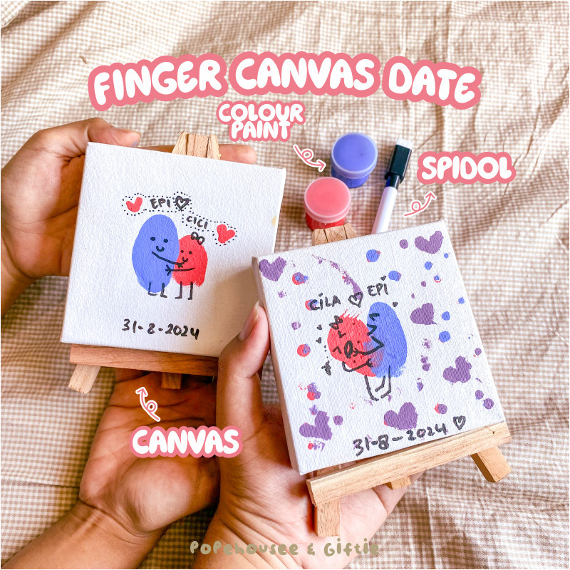 

FINGER CANVAS DATE SET PACAR TEMAN ANAK HAMPERS HADIAH COUPLE IDEAS KADO KEGIATAN PASANGAN PACAR DIY LUKIS SOUVENIR PAJANGAN