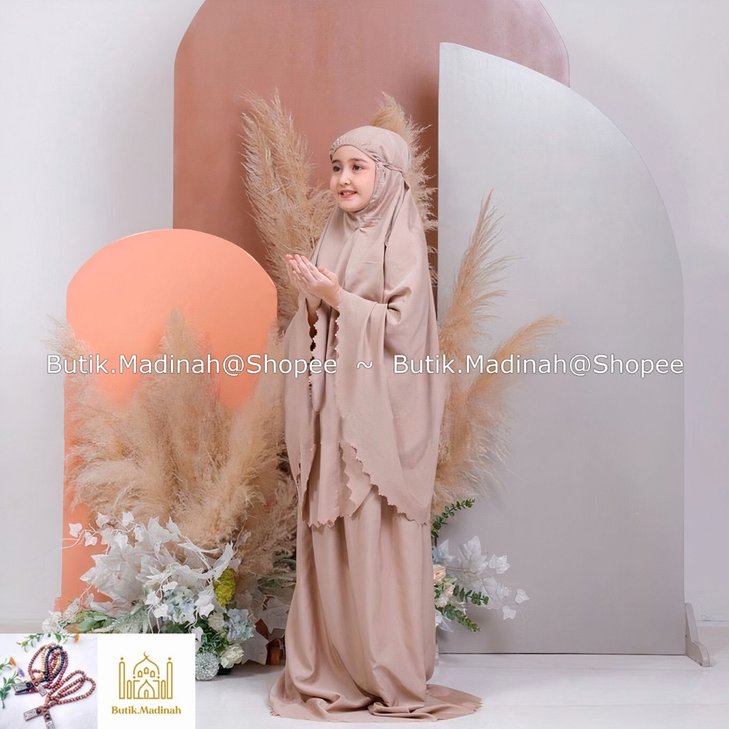 MUKENA ANAK AZZURA TRAVELING 2 IN 1 FATIMAH KATUN FREE TAS SAJADAH AMPLOP-MUKENA AZZURA