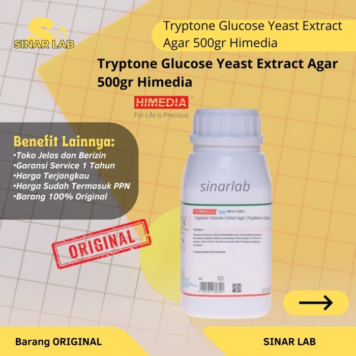 Tryptone Glucose Yeast Extract Agar 500gr Himedia