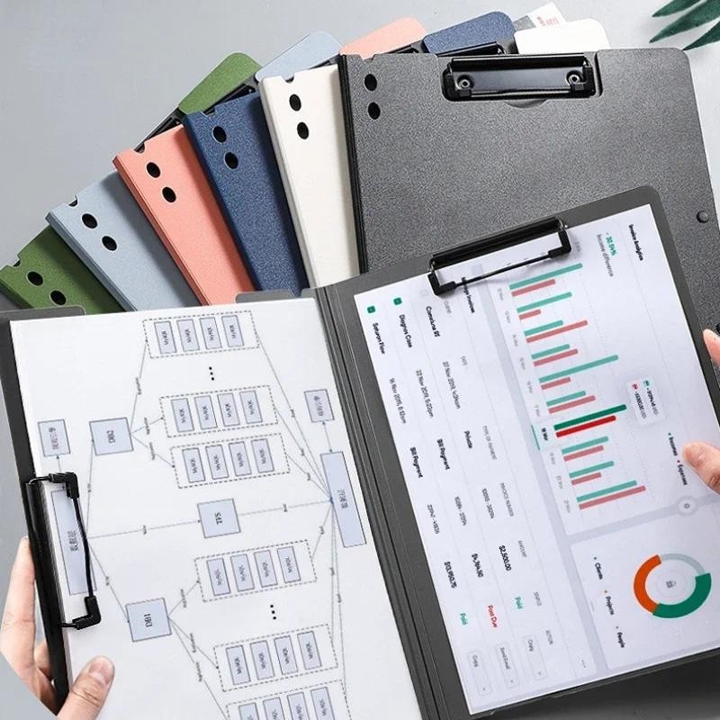 

A4/A3 File Folder Clipboard Writing Pad Memo Clip Board Double Clips Paper Storage Organizer School Supplies Office Stationary