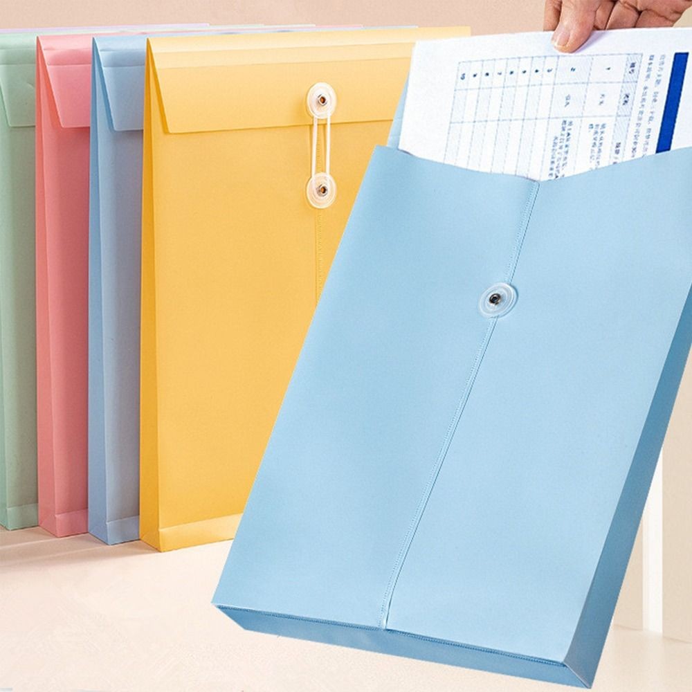 

A4 File Bag Transparent Plastic Documents Filing Storage Bag Student Organizer Information Pocket Folders Stationery