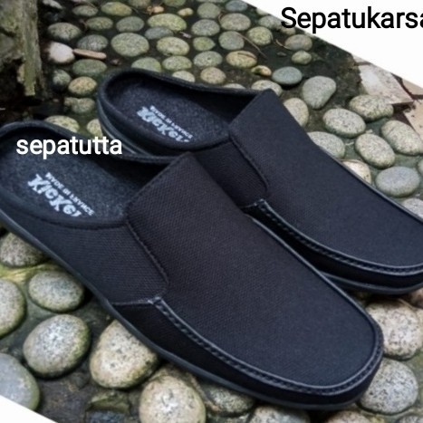 [[New Collection]] sepatu sandal selop pria kulit bustong sandal casual - blue jeans, 39