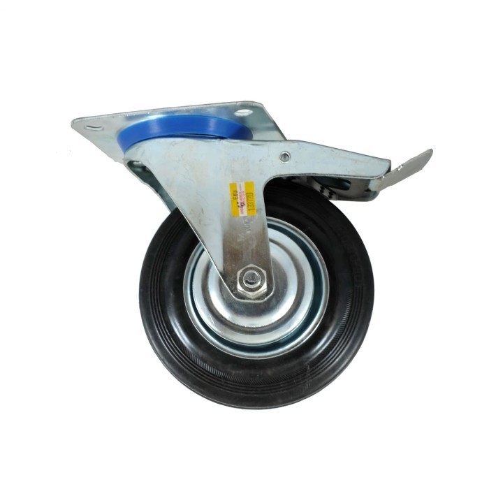 Roda Caster 6 Inch Hidup Rem Roda Caster Troli Trolly Karet Roda Rem 6" Hidup