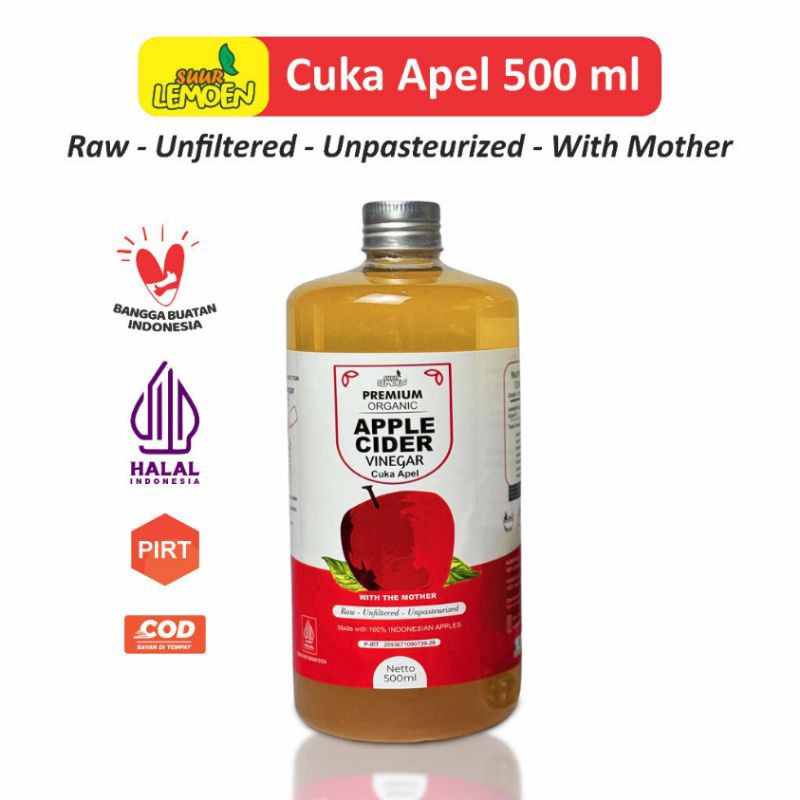

CUKA APEL 500 ML Apple Cider Vinegar Premium Organik Untuk Diet Alami by Suur Lemoen