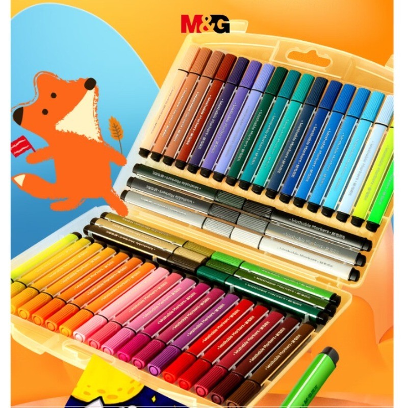 

M&G 24-Color Triangular High-Capacity Watercolor Pencils Kindergarten Washable Markers Art Class Essential for Children Painting