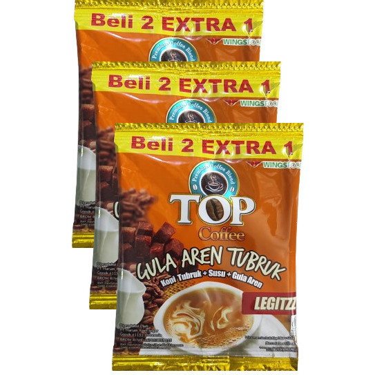 

Top Kopi Susu Gula Aren (3in1) 27gr 15 Sachet