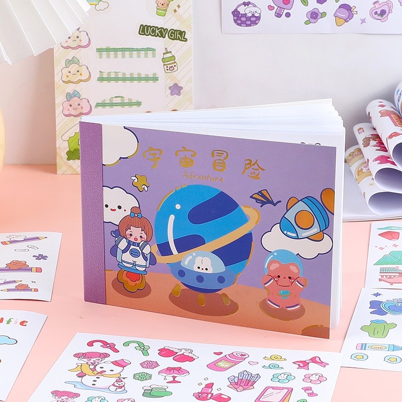 

50 Lembar Label Kertas selotip Washi Gambar Kartun Untuk Dekorasi