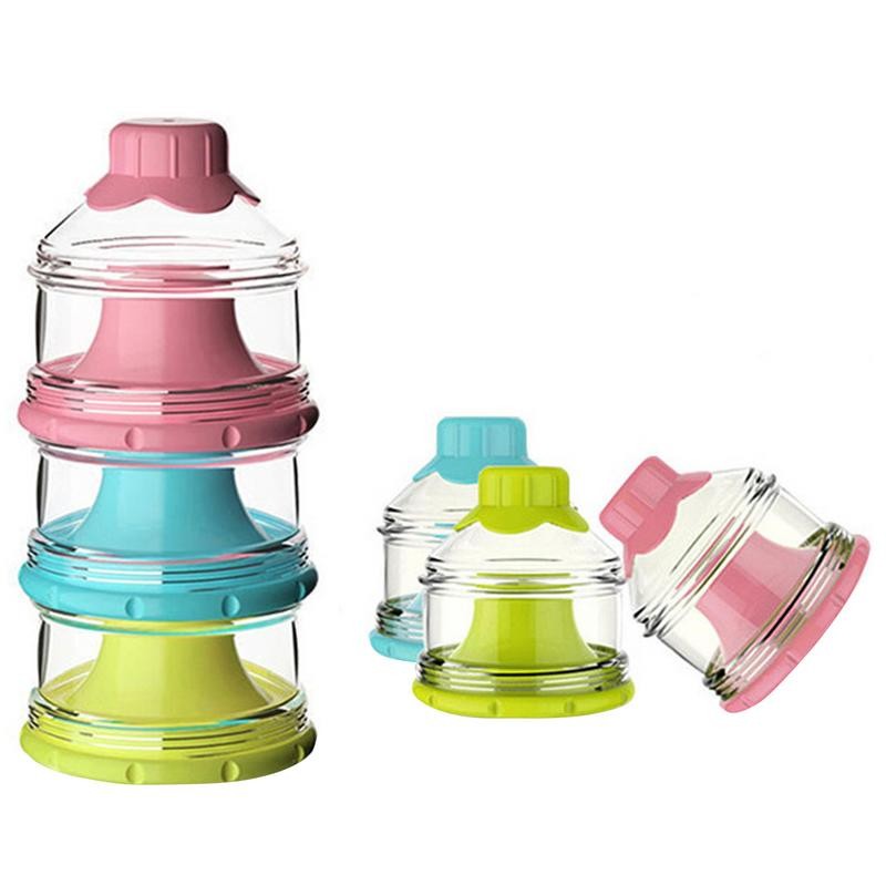 

Formula Travel Container Stackable Portable 3-Layer Formula Holder Toddler Snack Storage Box Baby Formula Container For Travel