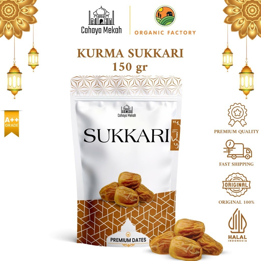 

Cahaya Mekah Kurma Sukkari 150gr Pouch Lembut Premium Original High Quality King Dates Sukkari