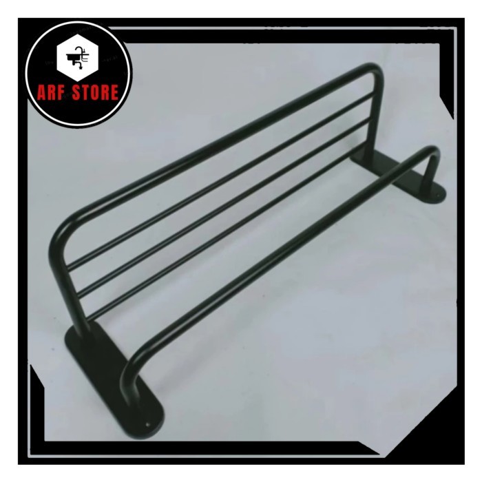 Rak Gantungan Handuk Hitam/Rak Kamar Mandi/Jemuran Handuk Kamar Mandi