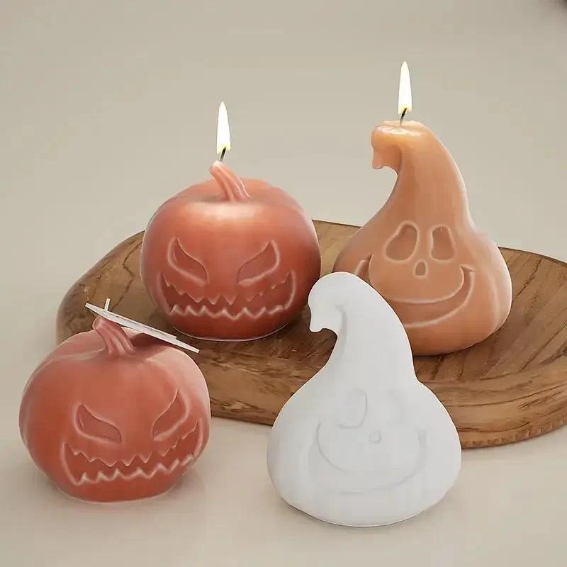 

3D Halloween Pumpkin Silicone Mold DIY Candle Making Supplies Resin Soap Gift Mould Home Decor