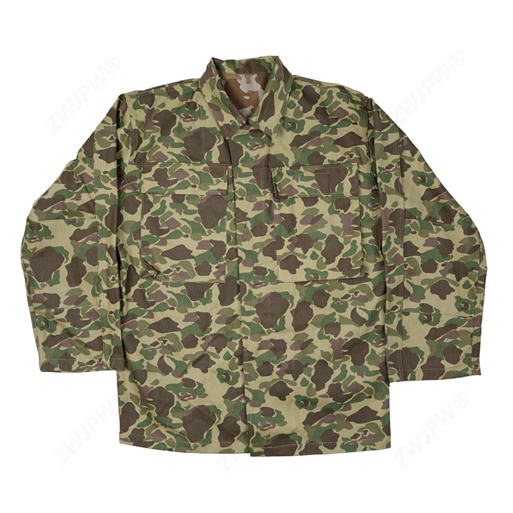 WW2 US Army HBT Pacific Camouflag Cotton Duck Hunting Jacket Tops Uniform