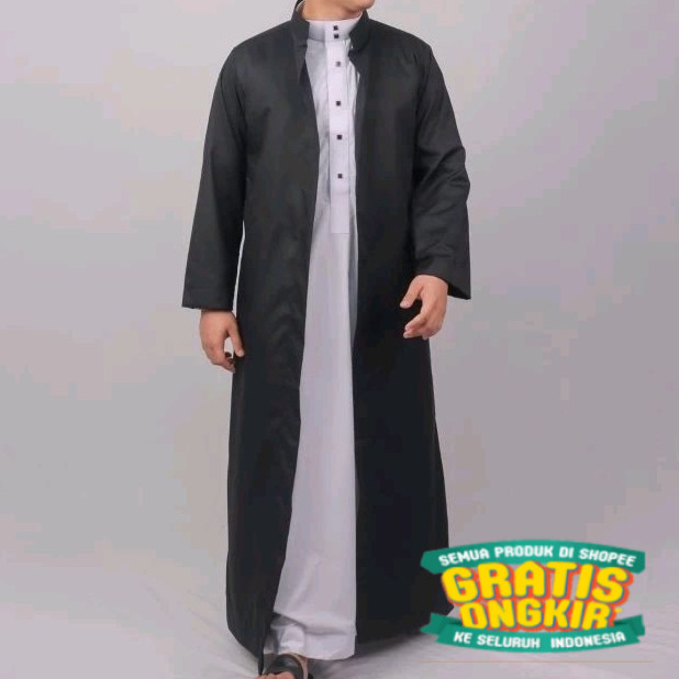 Luaran Cardi Pria / Jubah Luaran Habib / Jubah Belah Outwear Gamis Pria / Jubah Luar Gamis Busana mu
