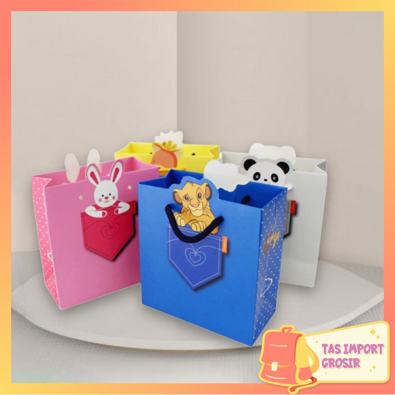 

Tas Import - 6051 Paper Bag Ulang Tahun / Paper Bag Motif Animal / Goodie Bag Ulang Tahun Animal Series / Paper Bag Karakter Lucu