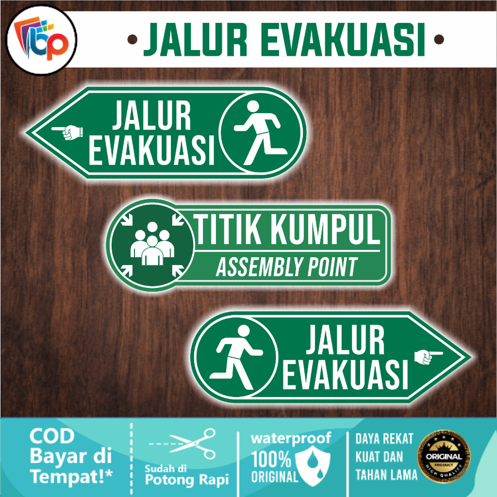 

Stiker Vinyl Jalur Evakuasi Glossy + Cut