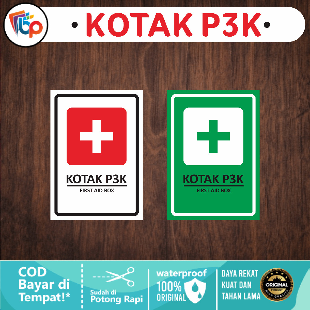 

Stiker Kotak P3k - First Aid Box Glossy + Cut