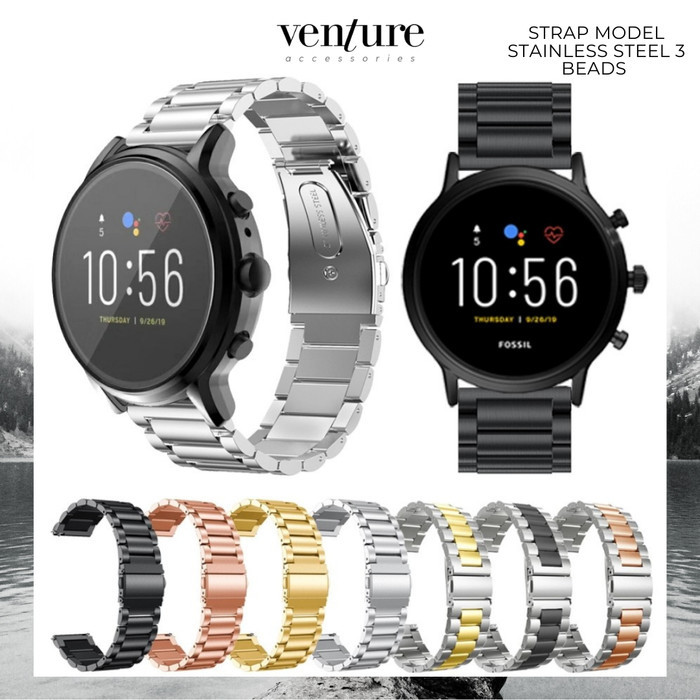 [TALI] bimowarso~ Aksesories Jam Tangan TALI JAM STRAP STAINLESS STEEL FOSSIL SMARTWATCH GEN 4 5 22M