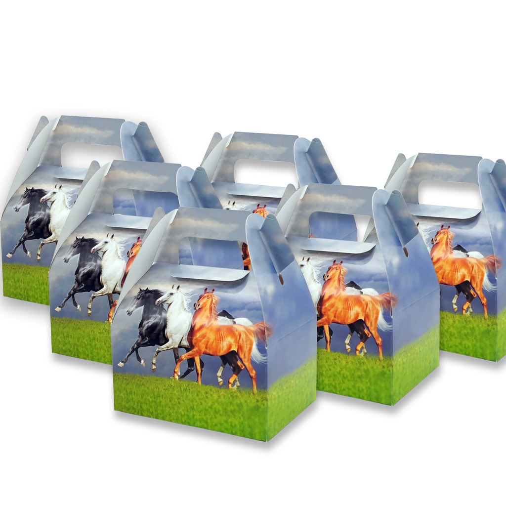 

24pcs/lot Candy Box Cake Box Gift Bags Kids Horse Pony Theme Party Baby Shower Party Decoration Party Favor Supplies