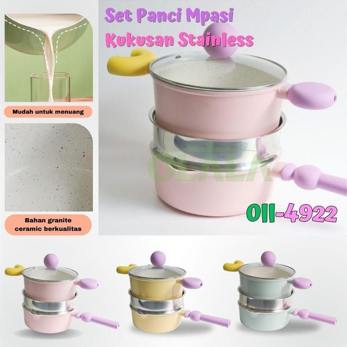 Pojok Set Panci Mpasi Panci Panci 4pcs /Panci Granit OLL-4922 Kitchenware - RANDOM, Set Panci Mpasi