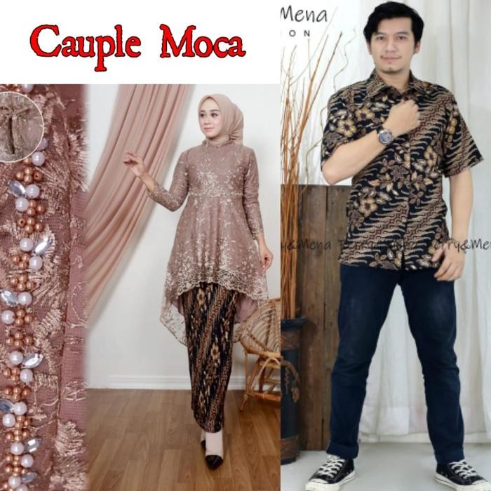 COUPLE KEBAYA LESTI KEJORA SET BATIK LENGAN PENDEK - Moca, M