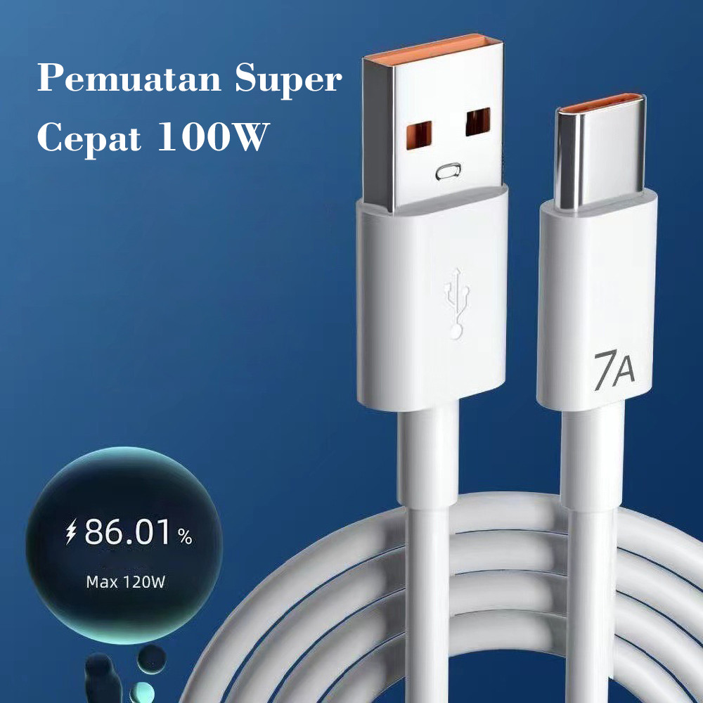7A 100W 2M kabel data Fast Charging   telepon selular Kabel pengisi daya flash Cable Data for Typec