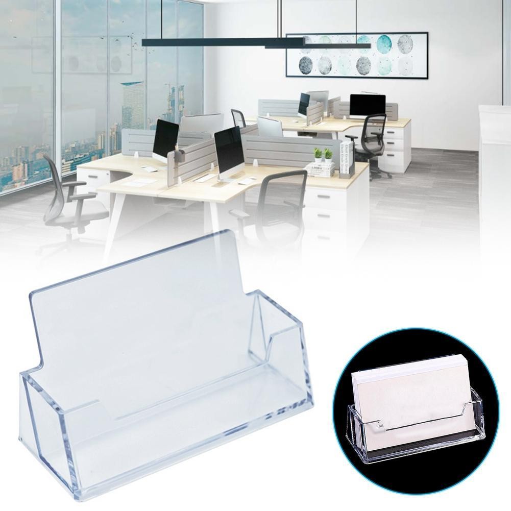 

1PCS Clear Desk Shelf Box Storage Display Stand Acrylic Plastic Transparent Acrylic Desktop Business Card Holder Office Box