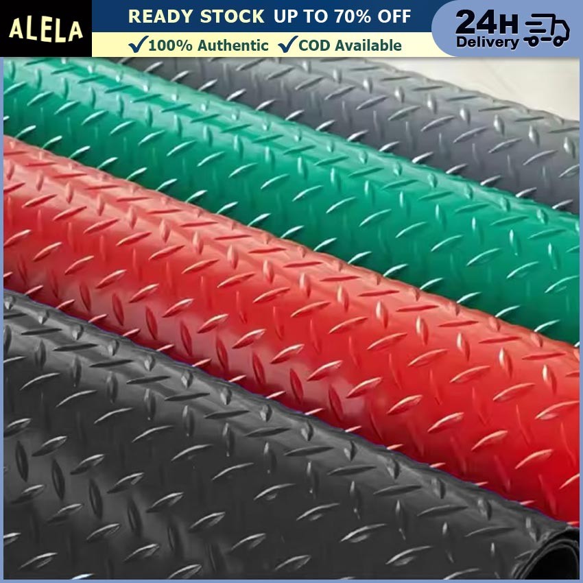 Karpet Anti Slip PVC Plastik Bordes Tebal Karpet Karet Rumah Sakit Panjang 1 Meter Hijau Merah Abu