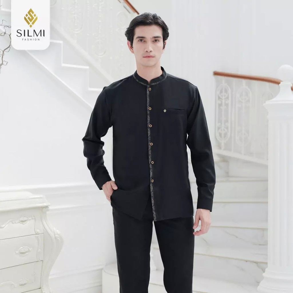 Koko Pria Silmi Madani Sarimbit Keluarga Madani Koko Dewasa Polos Lengan Panjang Baju Muslim Pria Ko