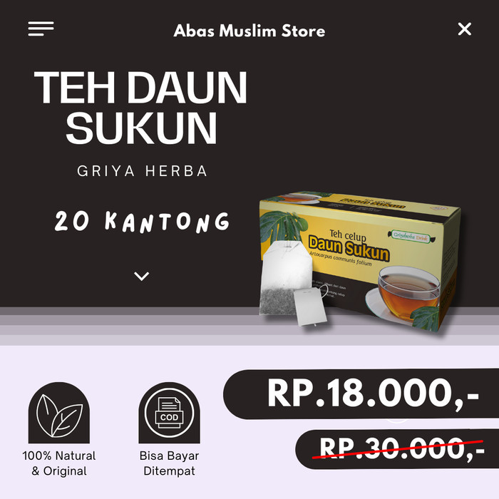 

[ ] - Teh Daun Sukun Griya Herba Minuman Herbal Celup Isi 20 Batu Ginjal Ori