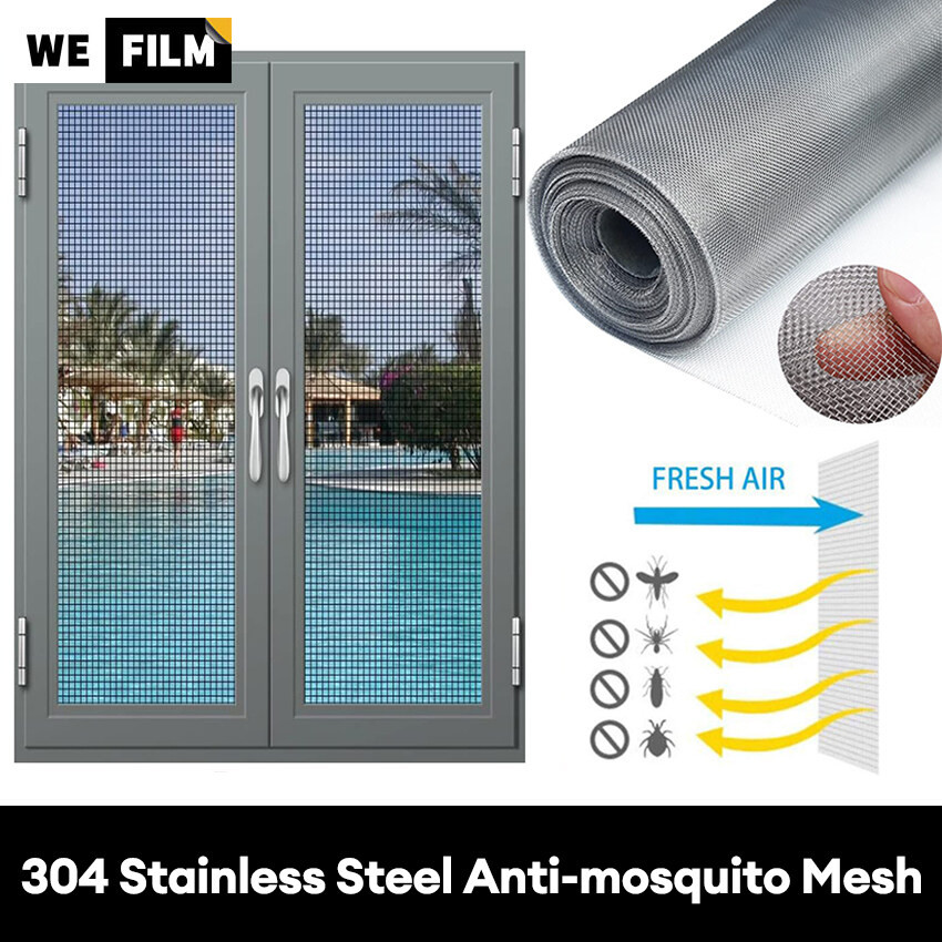 304 Stainless Steel Woven Mesh Wire Mesh Window Mesh for Door Screen Patio Screen Cabinet Stainles S