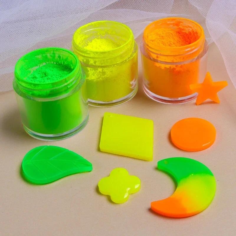

10ml Fluorescent Epoxy Resin Pigment Powder For DIY Silicone Mold Filler Rainbow Coloring Dye Glitter Crafts Nail Art Decoration