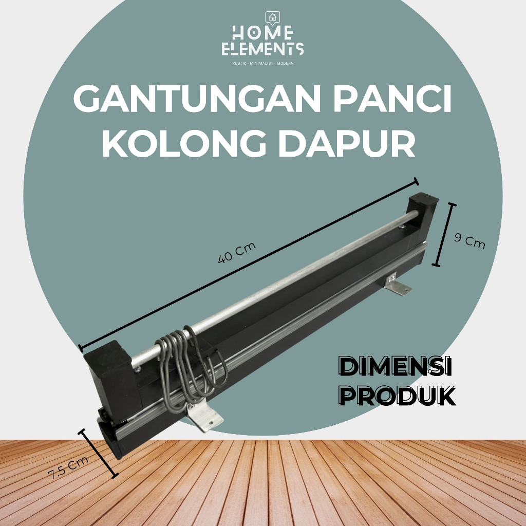 Rel Laci Gantungan Panci Teflon Dapur Kitchen Set Minimalis Pen Hanger