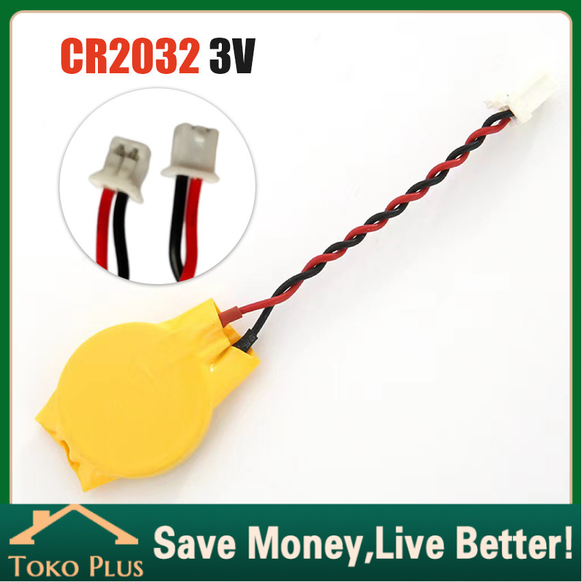 Baterai Bios Cmos Cr2032 Batre Cimos 2 PIN 3v Kabel Battery Cmos Kabel Universal Untuk Laptop Notebo