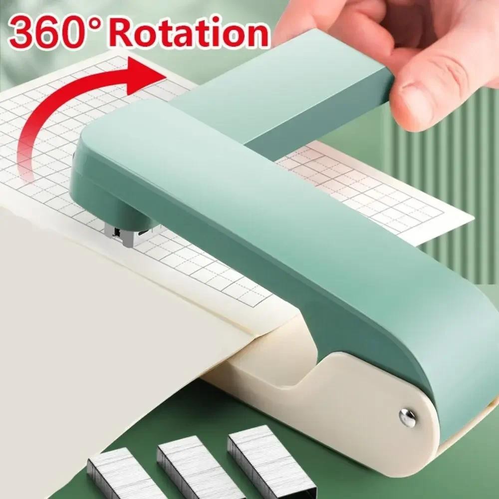 

360° Rotatable Stapler Large Easy Heavy Duty Student Office Household Labour Saving Supplies Free Staples School Supplies
